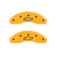 MGP Front set 2 Caliper Covers Engraved Front Bowtie Yellow finish black ch
