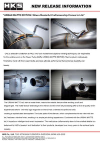 HKS 89-94 Nissan Skyline GT-R E-BNR32 RB26DETT URBAN MATTE Edition Super Turbo Muffler