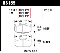 Hawk 90 Mazda RX-7 GXL/U  / 86-91 & 93-95 RX-7 HT-10 Race Front Brake Pads