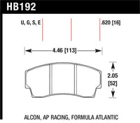 Hawk AP Racing CP4567 / CP5040-10/11/12/13S4 / CP5100 / CP5108 / CP6760 DTC-60 Race Brake Pads