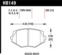 Hawk 94-97 & 99-03 Mazda Miata HT-10 Race Front Brake Pads