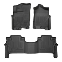 Husky Liners 17-19 Nissan Titan/Titan XD King Cab WeatherBeater Front & 2nd Row Floor Liners - Black