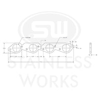 Stainless Works Big Block Chevy Round Port Header 304SS Exhaust Flanges 2-1/4in Primaries