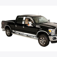 Putco 99-10 Ford SuperDuty Crew Cab 8ft Long Box - 8in Wide - 12pcs Stainless Steel Rocker Panels