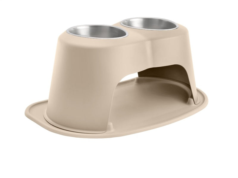 WeatherTech Pet Feeding System Double High 64oz 10in. Stainless Bowl - Tan
