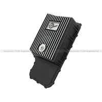 aFe POWER Transmission Pan Ford Trucks 80-92 (AOD Transmission)- Black w/ Machined Fins