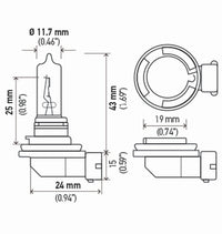 Hella H9 12V 65W PGJ19-5 HP 2.0 Halogen Bulbs