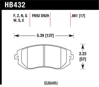 Hawk 03-05 WRX / 08 WRX D929 DTC-60 Race Front Brake Pads
