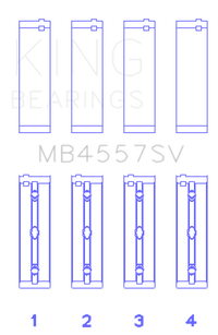 King Engine Bearings Mercedes Benz Om 642.822/36/910/20/30/70 O/S (Size +0.25mm) Main Bearing Set
