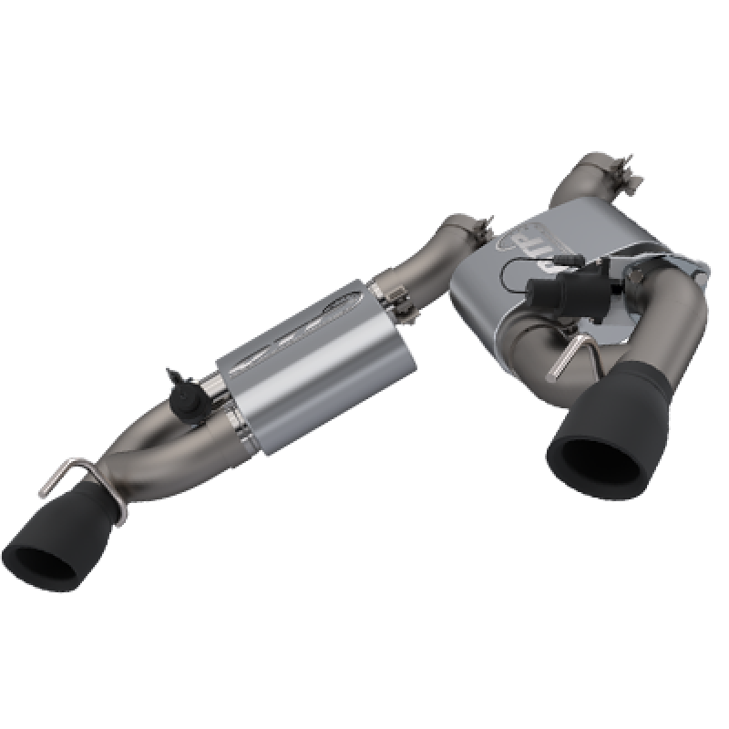 QTP 2016-2024 Chevrolet Camaro SS QTP Screamer Axle Back Dual Tip Bumper Black Tips