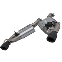 QTP 2016-2024 Chevrolet Camaro SS QTP Screamer Axle Back Dual Tip Bumper Black Tips