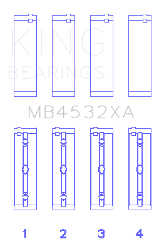 King Engine Bearings Mercedes Benz Om 642.822/36/910/20/30/70 (Size +0.75mm) Main Bearing Set