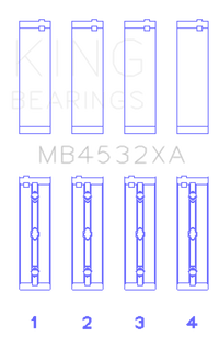 King Engine Bearings Mercedes Benz Om 642.822/36/910/20/30/70 (Size +0.75mm) Main Bearing Set
