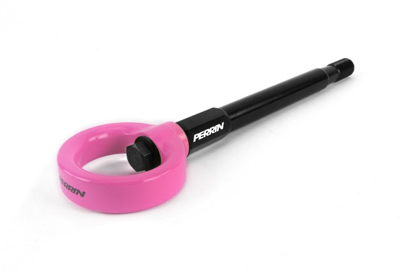 PERRIN 08-14 Subaru WRX & STI / 08-11 Impreza / 05-09 Legacy Tow Hook Kit (Front) - Hyper Pink