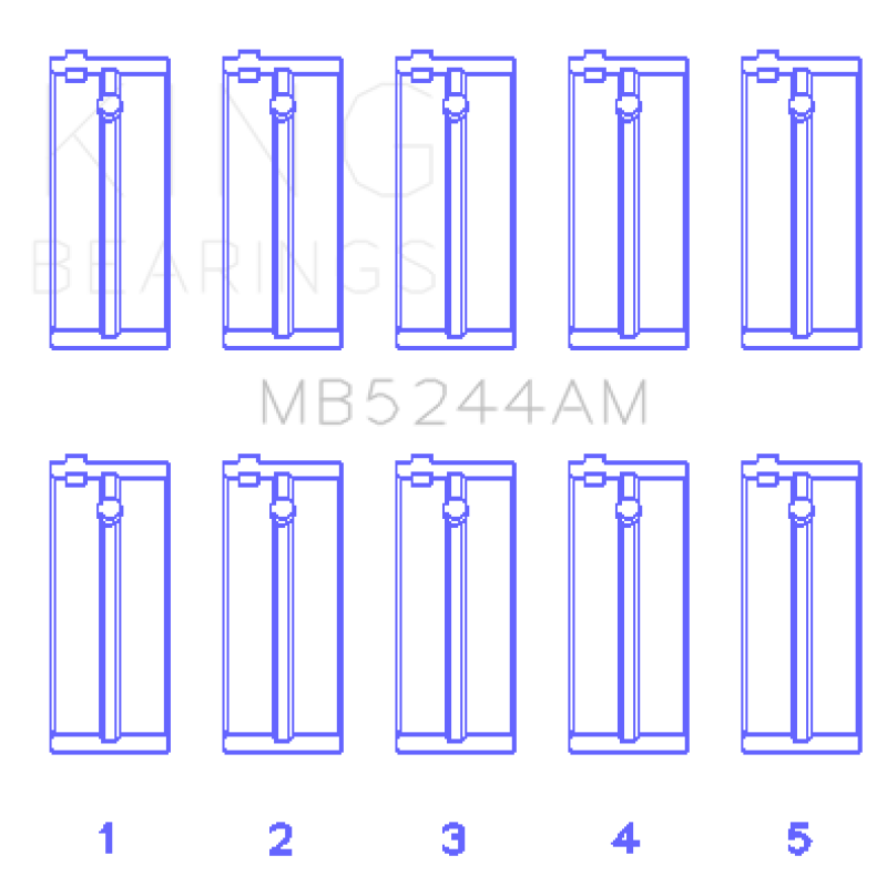 King Honda 91CI/1.5L D15A2/D15A3/D15B1/D15B2/D15B7/D15B8/D15Z1 (Size +0.50) Main Bearing Set