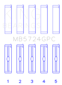 King Engine Bearings General Motors Duramax Diesel (Size 0.05) Main Bearing Set