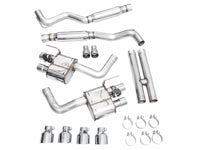 AWE 2024 Ford Mustang GT Fastback S650 RWD SwitchPath Cat-Back Exhaust w/ Quad Chrome Silver Tips