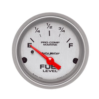 Autometer Marine Silver Ultra-Lite 2-1/16in Electric Fuel Level Gauge