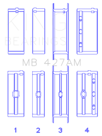 King Engine Bearings Chevrolet 173 V6 (Size +0.50mm) Main Bearing Set