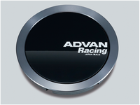 Advan 73mm Flat Center Cap - Gloss Black/Hyper Ring+White Letters
