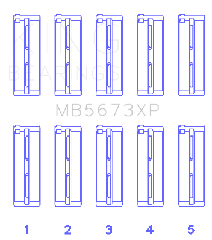King Engine Bearings Honda F20C/F22C 16v (Size .025) Performance Main Bearing Set