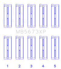 King Engine Bearings Honda F20C/F22C 16v (Size .025) Performance Main Bearing Set