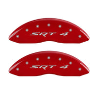 MGP Front set 2 Caliper Covers Engraved Front SRT4 Red finish silver ch
