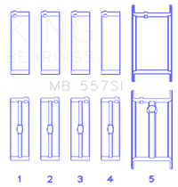 King Engine Bearings Small Block Chevy (Size STDX) Silicon Aluminum Bi-Metal Main Bearing Set