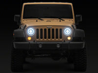 Raxiom 18-26 Jeep Wrangler JL/ 20-26 Gladiator JT HiOutput LED Hlights/Angel Eye DRL-Blk-Clear Lens