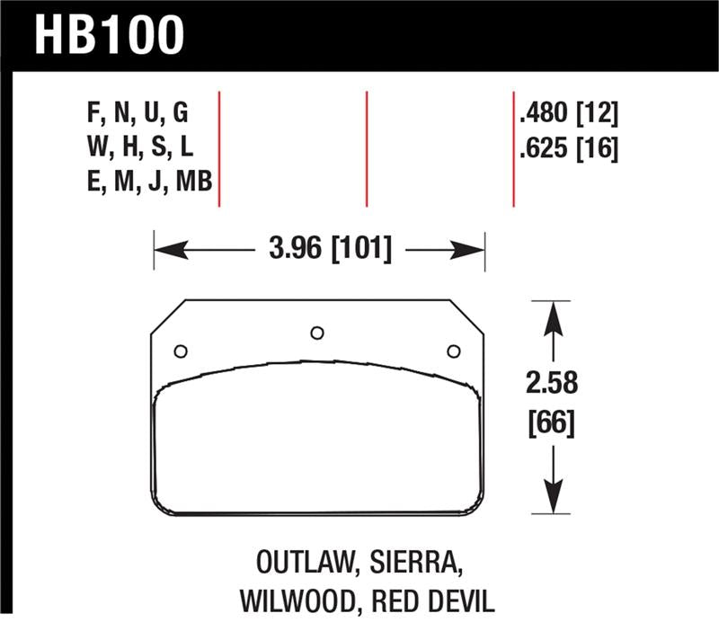 Hawk Wilwood Dynalite Caliper 12mm Street HT-10 Brake Pads
