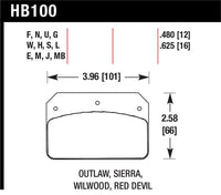 Hawk Wilwood Dynalite Caliper 12mm Street HT-10 Brake Pads