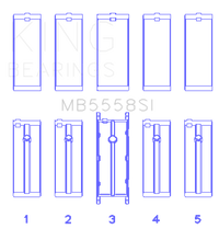 King Engine Bearings Ford R6A/114Ci 1.9L/121Ci 2.0L (Size +0.50mm) Main Bearing Set