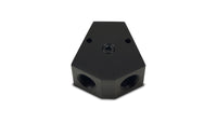 Vibrant Billet Aluminum Y-Block Fitting with 1/8in NPT Port - 1/2in NPT x 3/8in NPT x 3/8in NPT