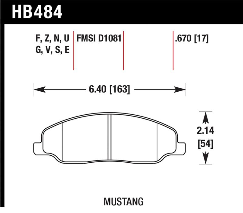 Hawk 05-10 Ford Mustang GT & V6 / 07-08 Shelby GT Performance Ceramic Street Front Brake Pads