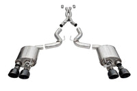 Corsa 20-22 Ford Mustang GT500 3.0in Dual Rear Exit Catback w/ Twin 5.0in Black Slash Cut Pro Tips