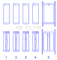 King Engine Bearings GM 262/267/302/307/327/350 (Size 010) Performance Main Bearing Set