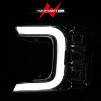 ANZO 18-20 Ford F-150 Full Led Projector Light Bar Style Headlights - Chrome Amber