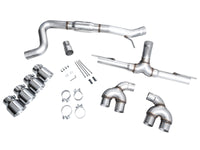 AWE Tuning MK8 Volkswagen Golf R 3in Track Edition Quad Exhaust - Chrome Silver Tips