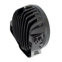 Go Rhino Xplor Blackout Series Round LED Spot Light Beam w/DRL (Surface/Thread Stud Mnt) 7in. - Blk