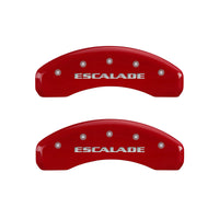 MGP 4 Caliper Covers Engraved Front & Rear Escalade Red finish silver ch