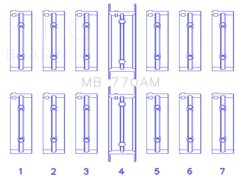 King Engine Bearings BMW M30B35/25/28/32/33/35 (Size +0.25mm) Main Bearing Set
