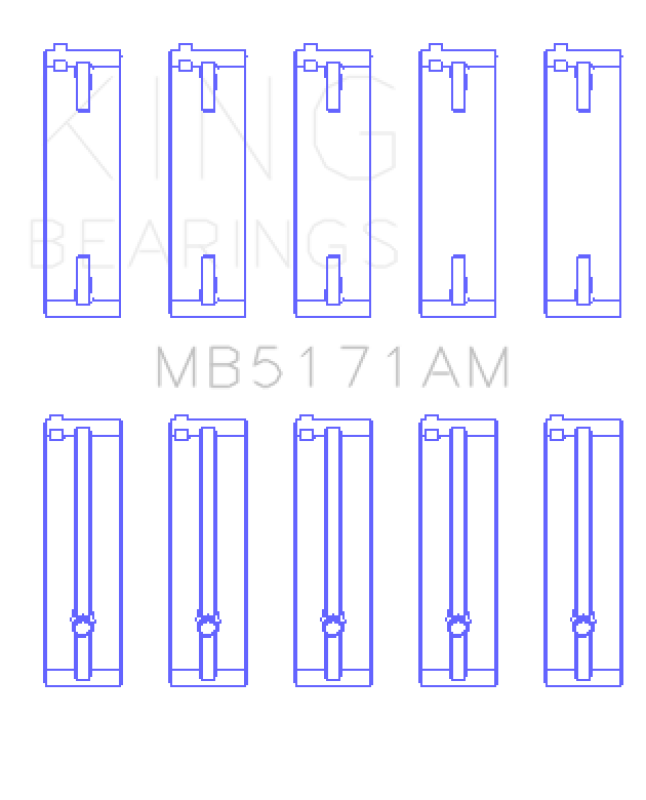 King Engine Bearings Mazda FS-DE L4/FP L4/FS L4  DOHC 16 Valve  (Size +0.5) Main Bearing Set