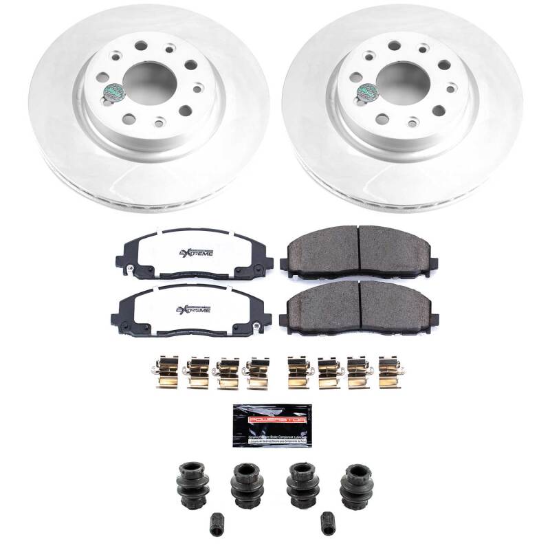 Power Stop 18-25 Jeep Wrangler Front Z36 Coated Truck & Tow Brake Kit