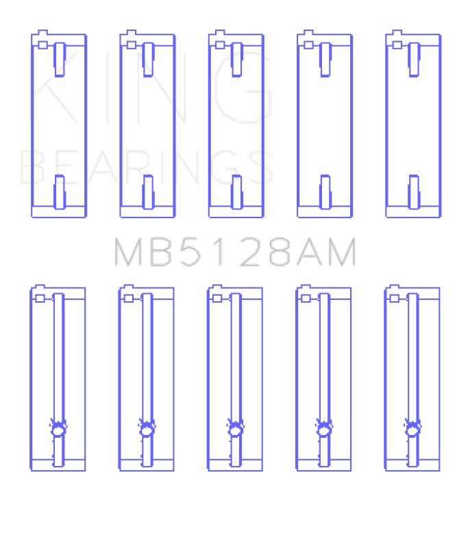 King Engine Bearings Isuzu 4XE1/4XF1/4XC1T (Size .25) Main Bearing Set