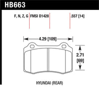 Hawk 10 Hyundai Genesis Coupe (Track w/ Brembo Brakes) HP+ Autocross 14mm Rear Brake Pads