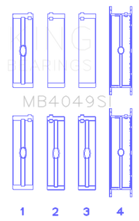 King Engine Bearings Opel C25Xa/X25Xa (Size +0.25mm) Main Bearing Set