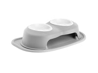 WeatherTech Pet Feeding System Double High 16oz 4in. Poly Bowl - Light Grey
