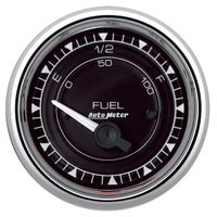 AutoMeter Chrono 2-1/16in 0E 240E-33F Ohm Electric Fuel Level Gauge - Chrome