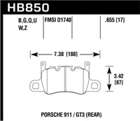 Hawk 14-17 Porsche 911 GT3 HP+ Street/Motorsports Crossover Rear Brake Pads