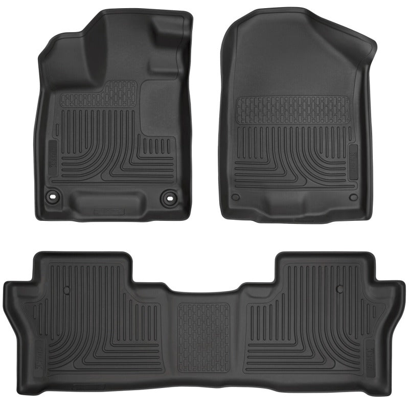 Husky Liners 19-25 Honda Passport WeatherBeater Front & 2nd Row Floor Liners - Black